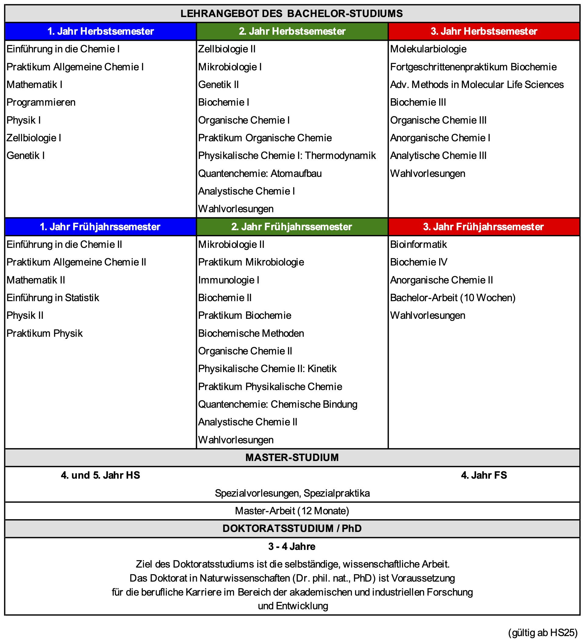 Grafik Studium Biochemie