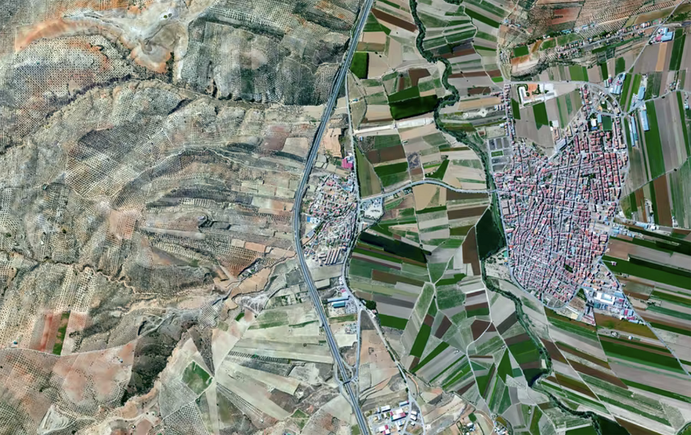 Satelitenbild einer Landschaft