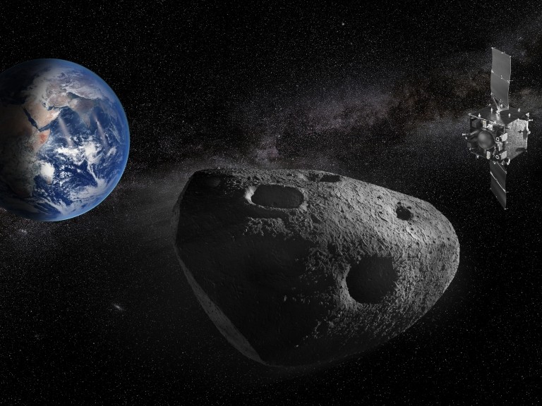 Artist's impression of the RAMSES (Rapid Apophis Mission for Space Safety) mission from ESA and JAXA