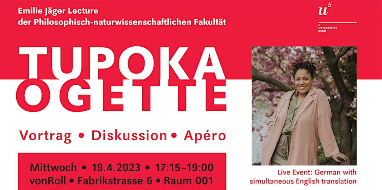 Bild mit Text und Foto von Tupoka Ogette